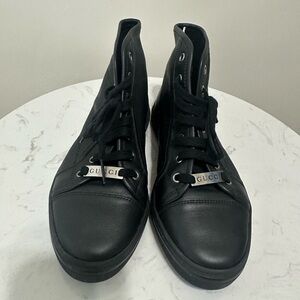 Gucci Black Leather Men's Sneakers